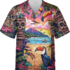 Tiki Tribal Hawaiian Shirts for Men – Tropical Summer Button Down Mens Hawaiian Shirts Short Sleeve