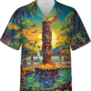 Tiki Beach Hawaiian Shirts for Men – Tiki Tribal Button Down Mens Hawaiian Shirts Short Sleeve