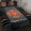 Personalized Ice Hockey Quilt Bedding Set, Custom Name and Number Hockey Blanket with Pillowcases, 3D Printed Sports Quilt Gift