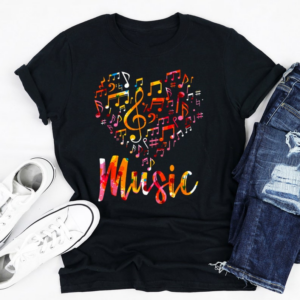 Music Notes Heart Shirt, Music Lover Shirt, Music Notes Shirt, Music Teacher Shirt, Musician T-Shirt, Funny Music Shirt, Music Lovers Gift
